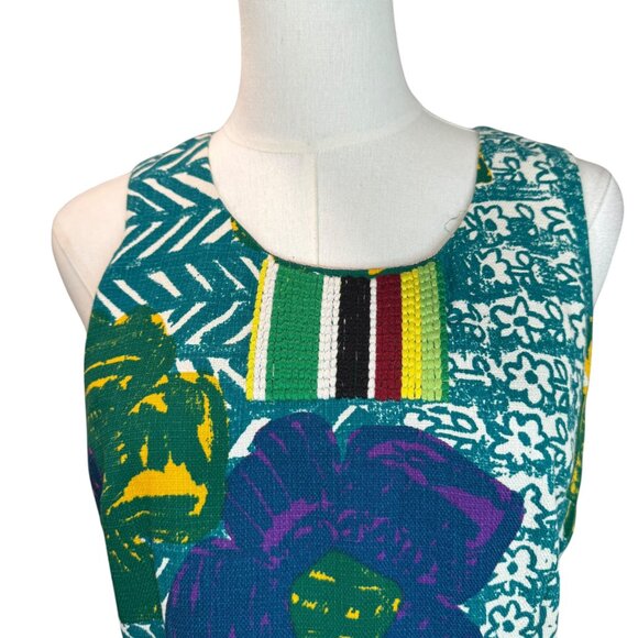 Anthropologie Vanessa Virginia Boho Floral Shift Dress Size 6 Sleeveless - Picture 6 of 12